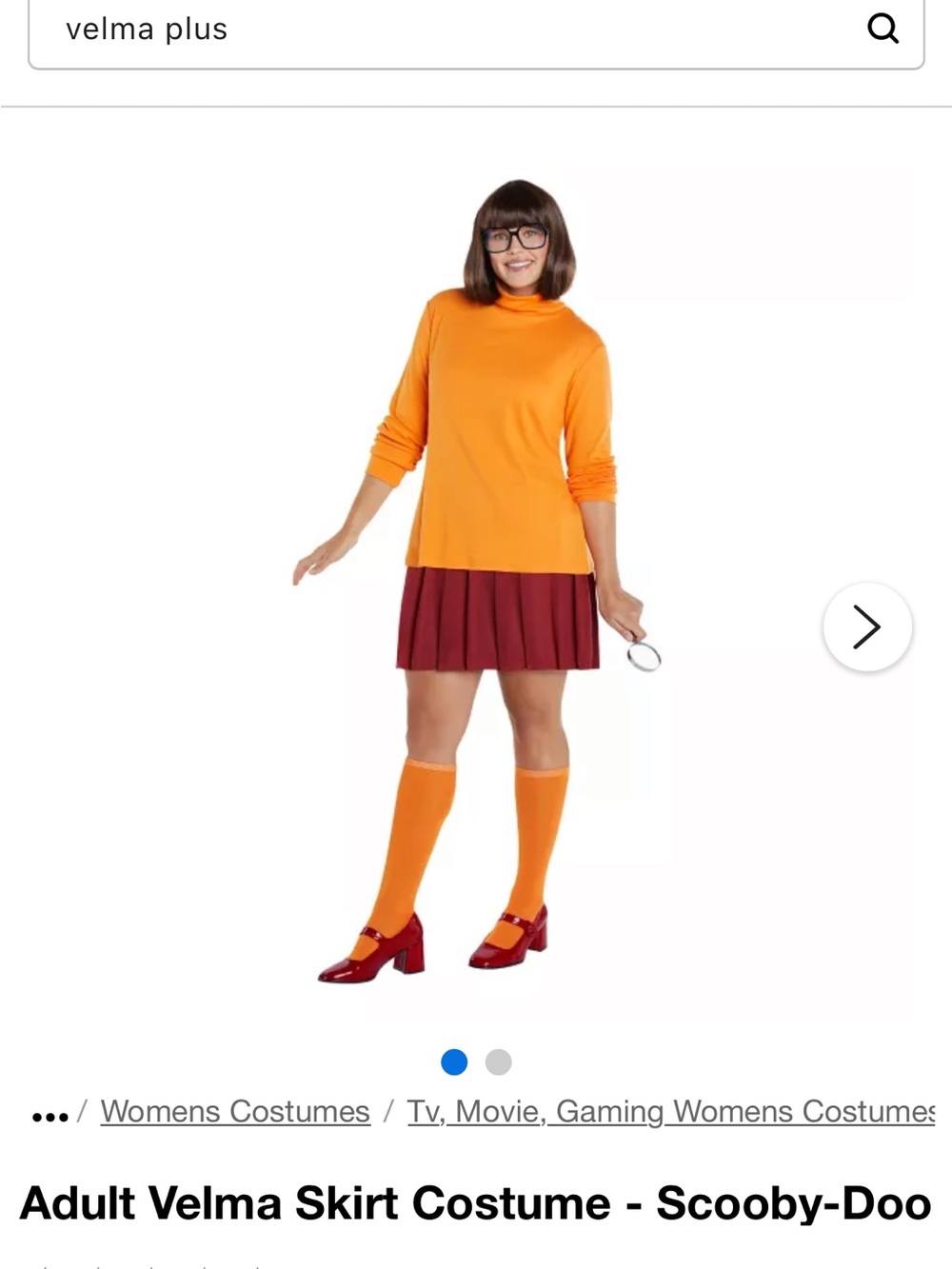 Spirit Velma Costume - Orange Top & Brown Skirt - Picture 6 of 8